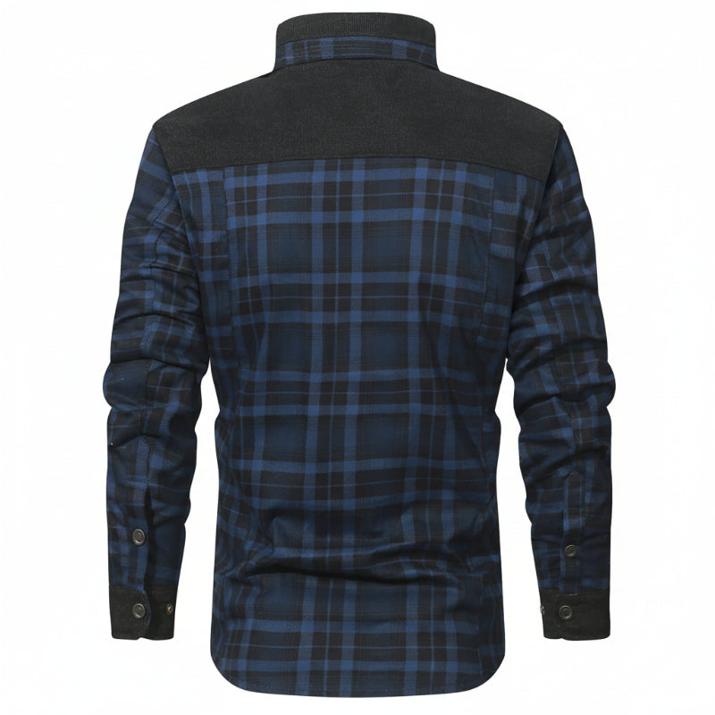 Sherpa-Lined Plaid Overshirt — colourway 25