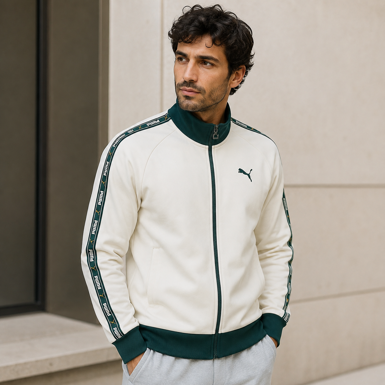 Men's Retro Knit Track Jacket